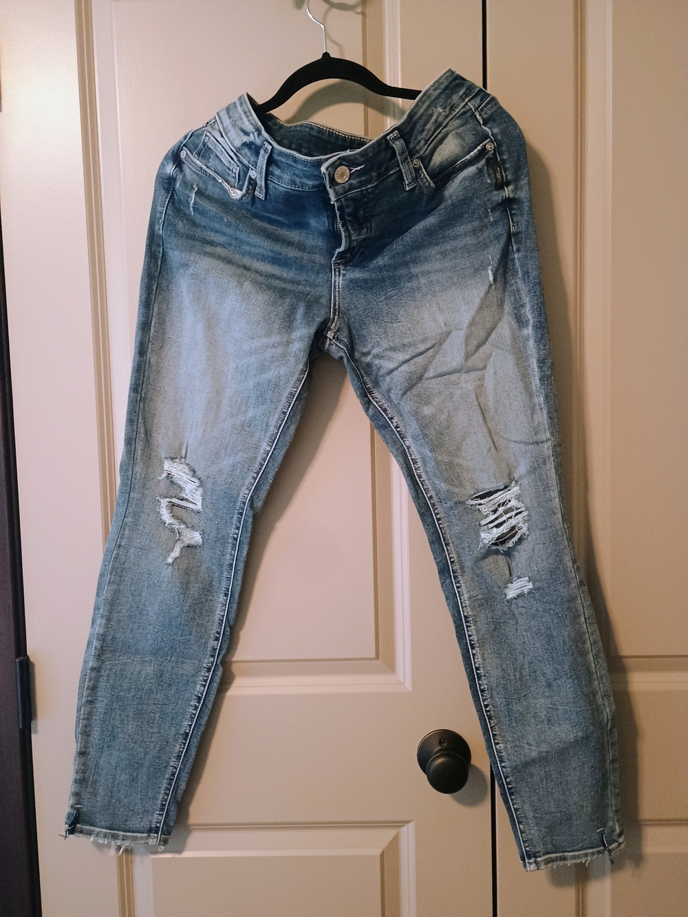 Silver Jeans Light Blue Ripped Skinny Jeans